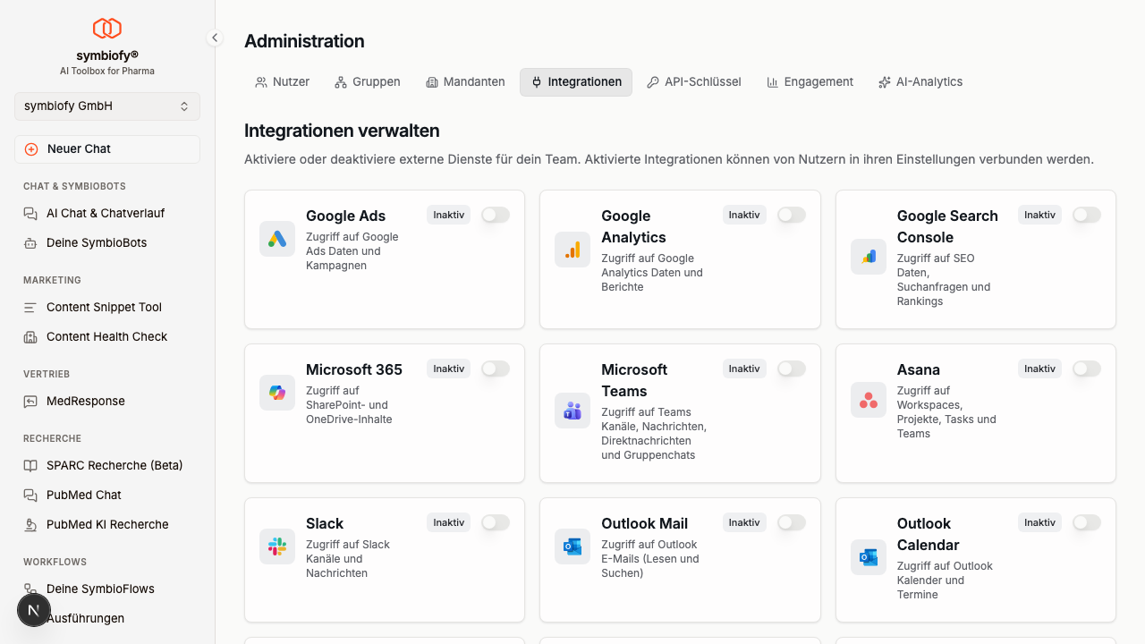 Integrationen Übersicht
