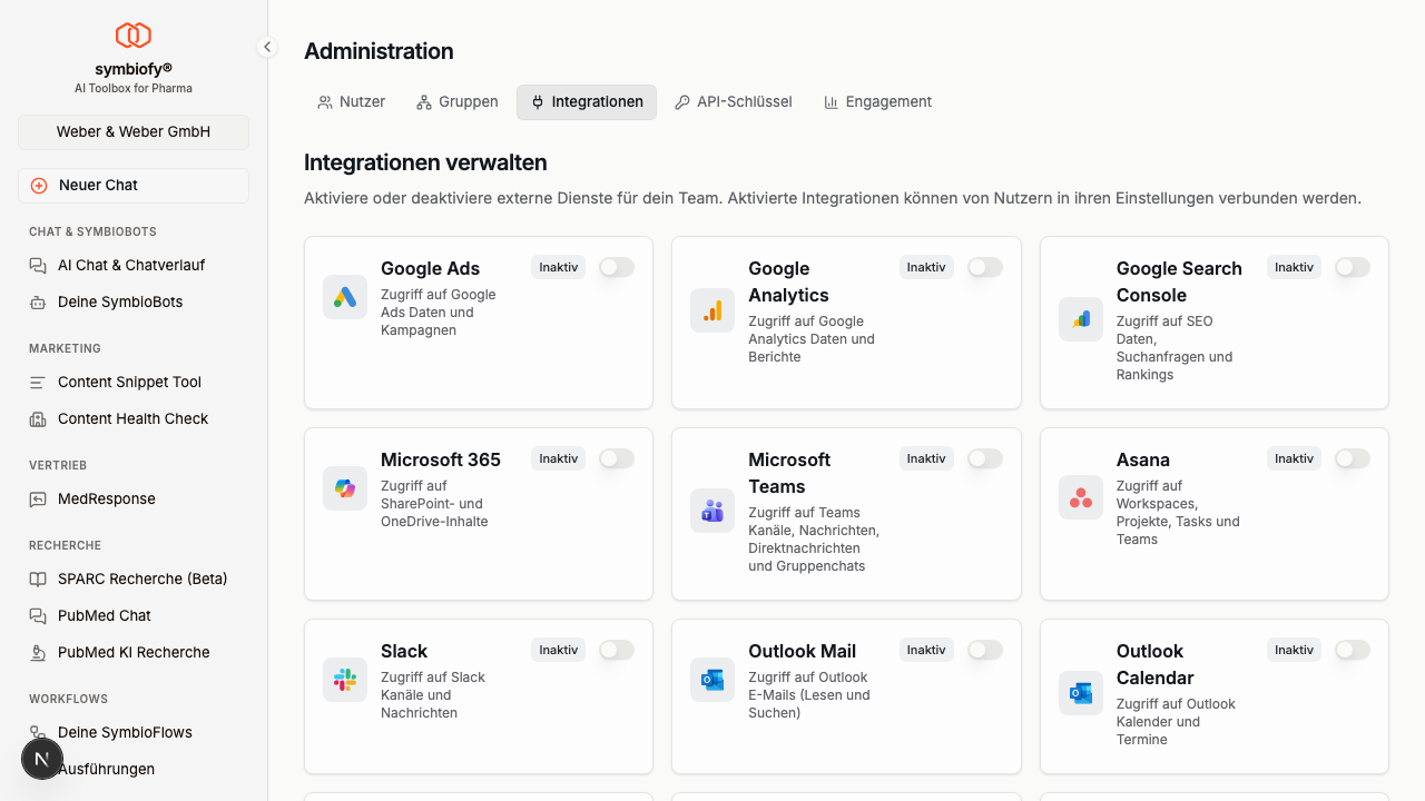 Integrationen Übersicht