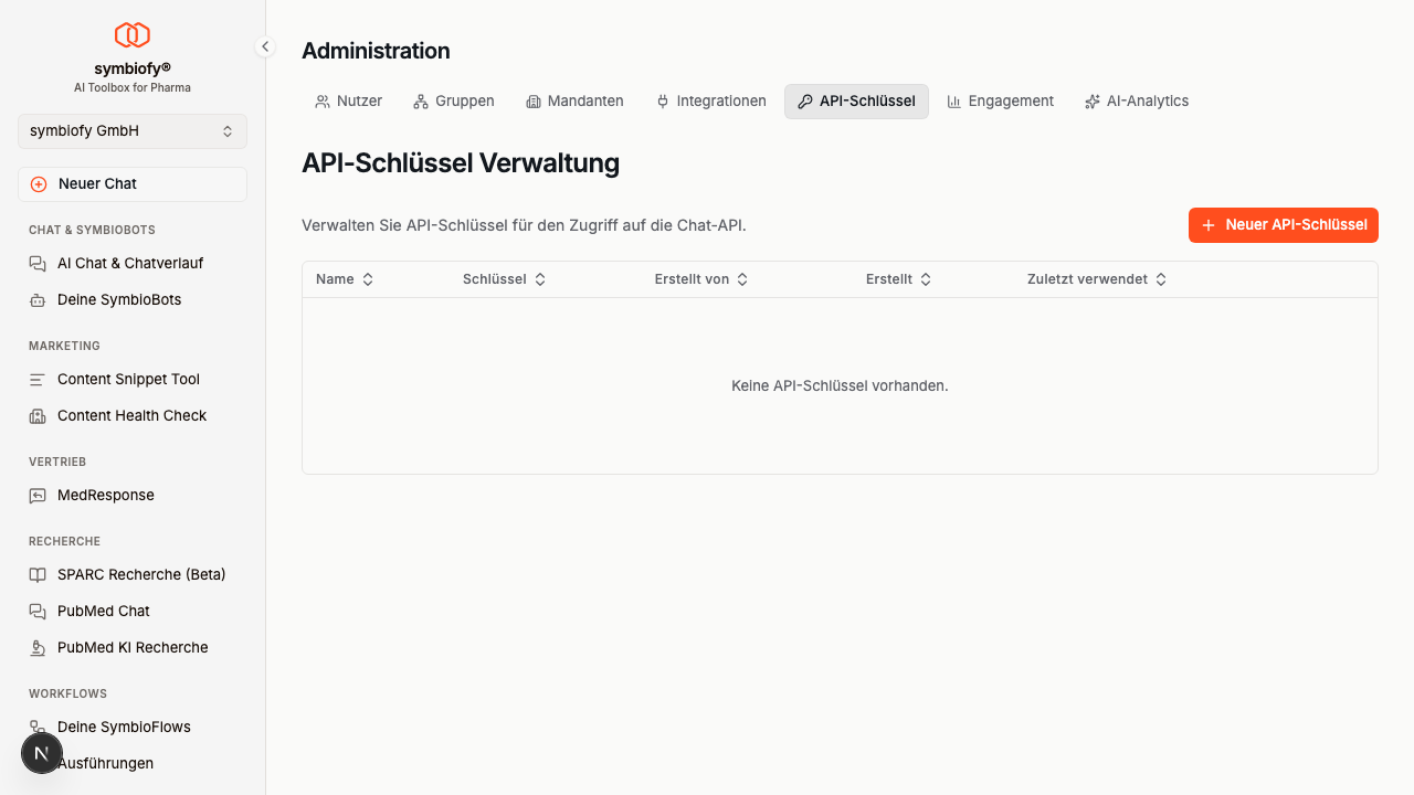 API-Schlüssel Verwaltung