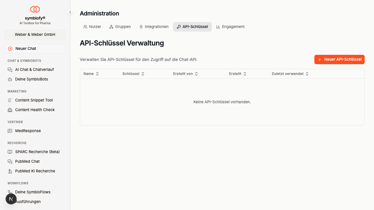 API-Schlüssel Verwaltung
