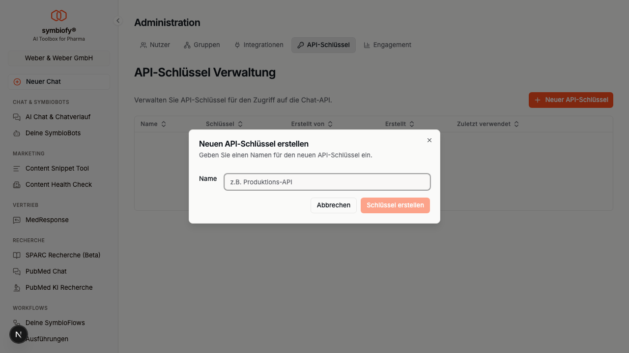 API-Schlüssel erstellen