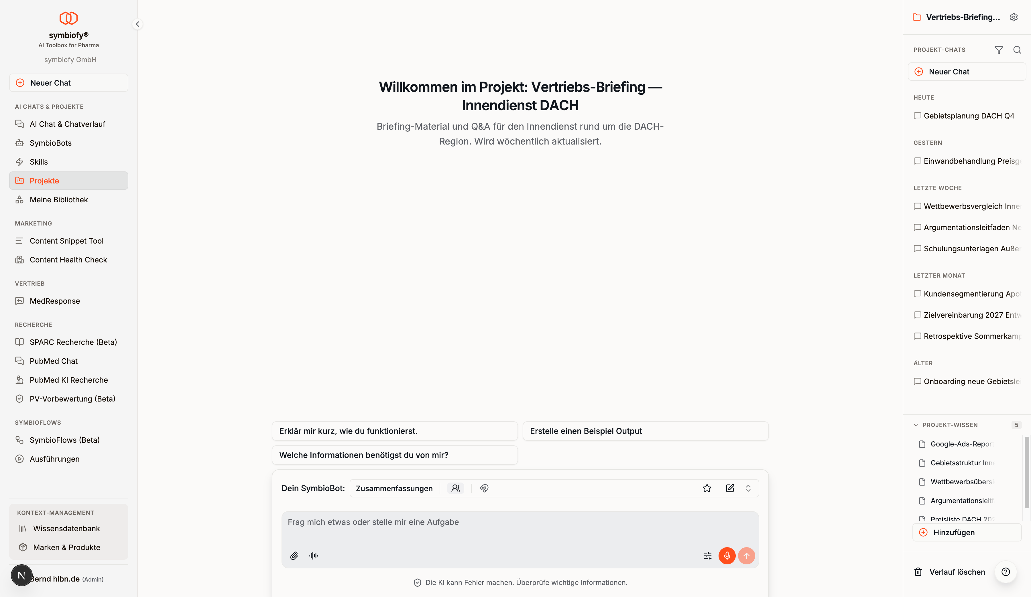 Projektdetailansicht