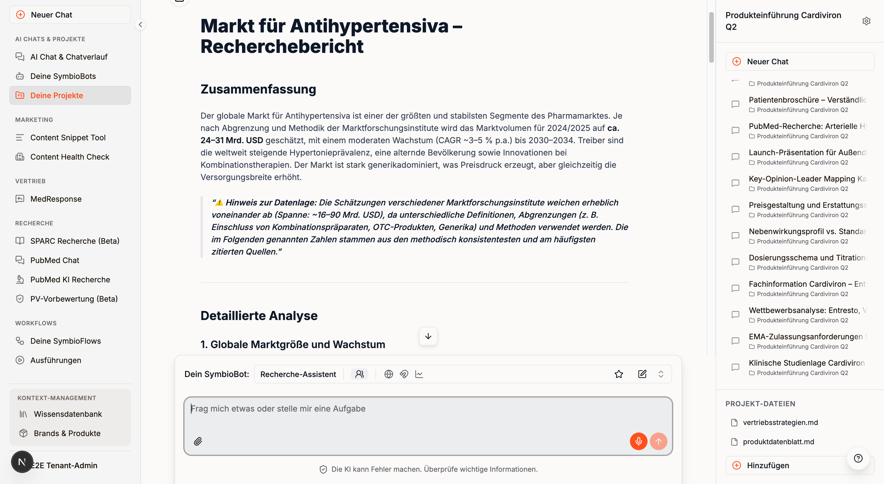 Projektdetailansicht