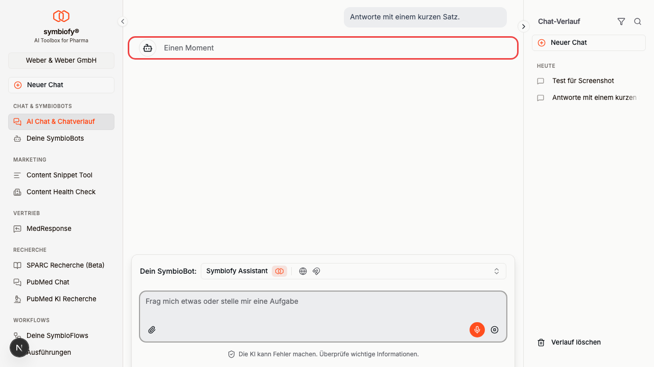 Aktionsmenü einer KI-Antwort