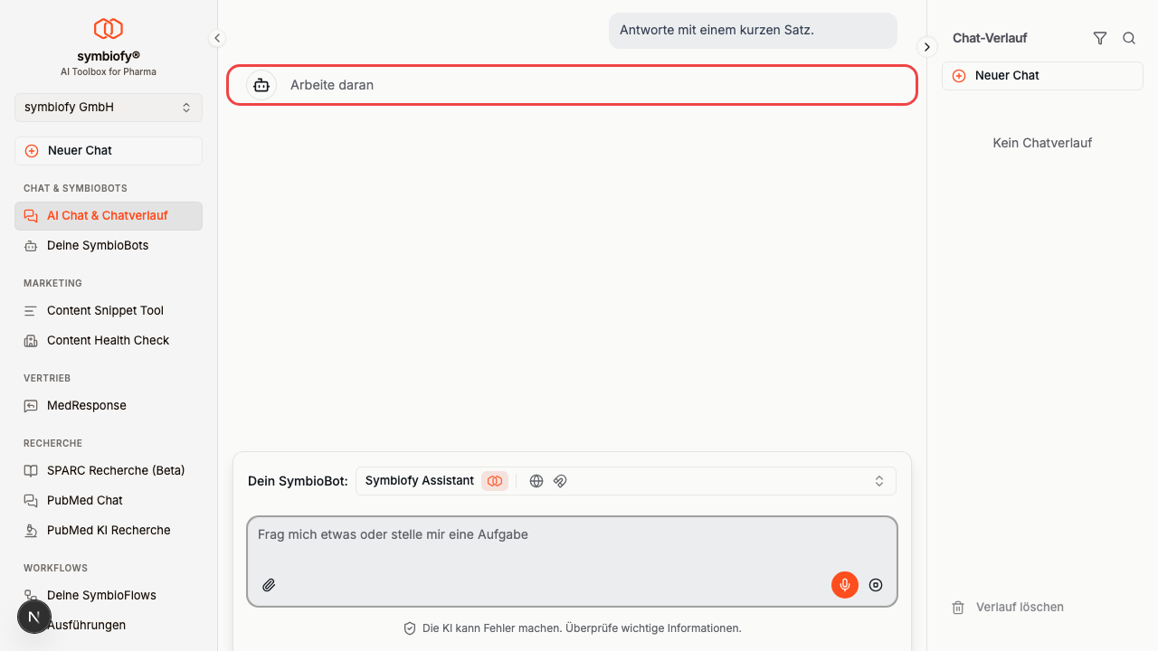 Aktionsmenü einer KI-Antwort