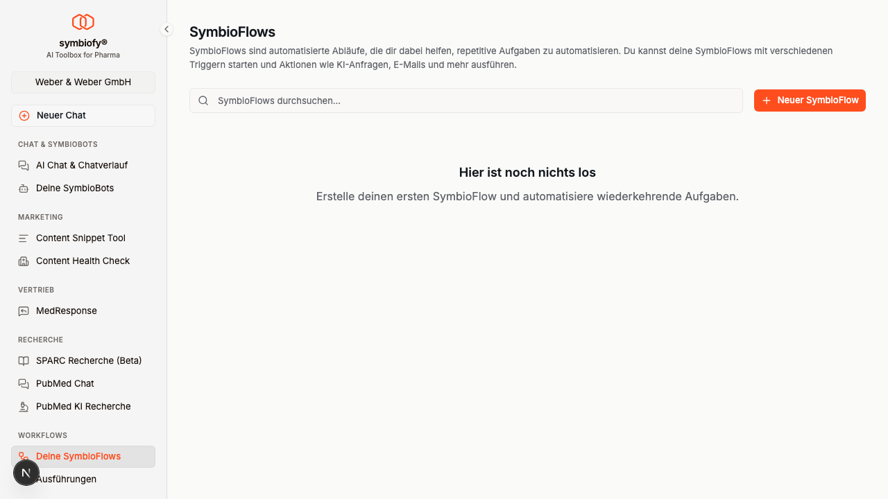 SymbioFlows Übersicht