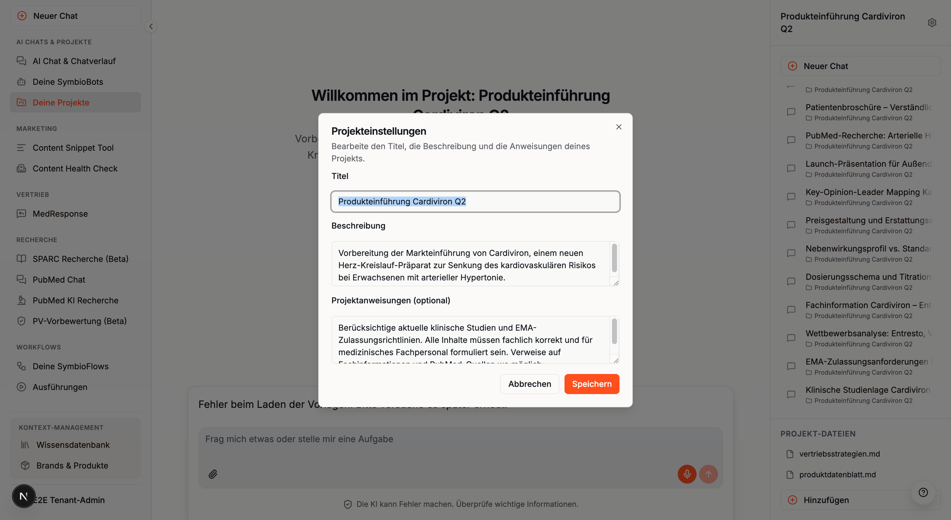 Projekteinstellungen