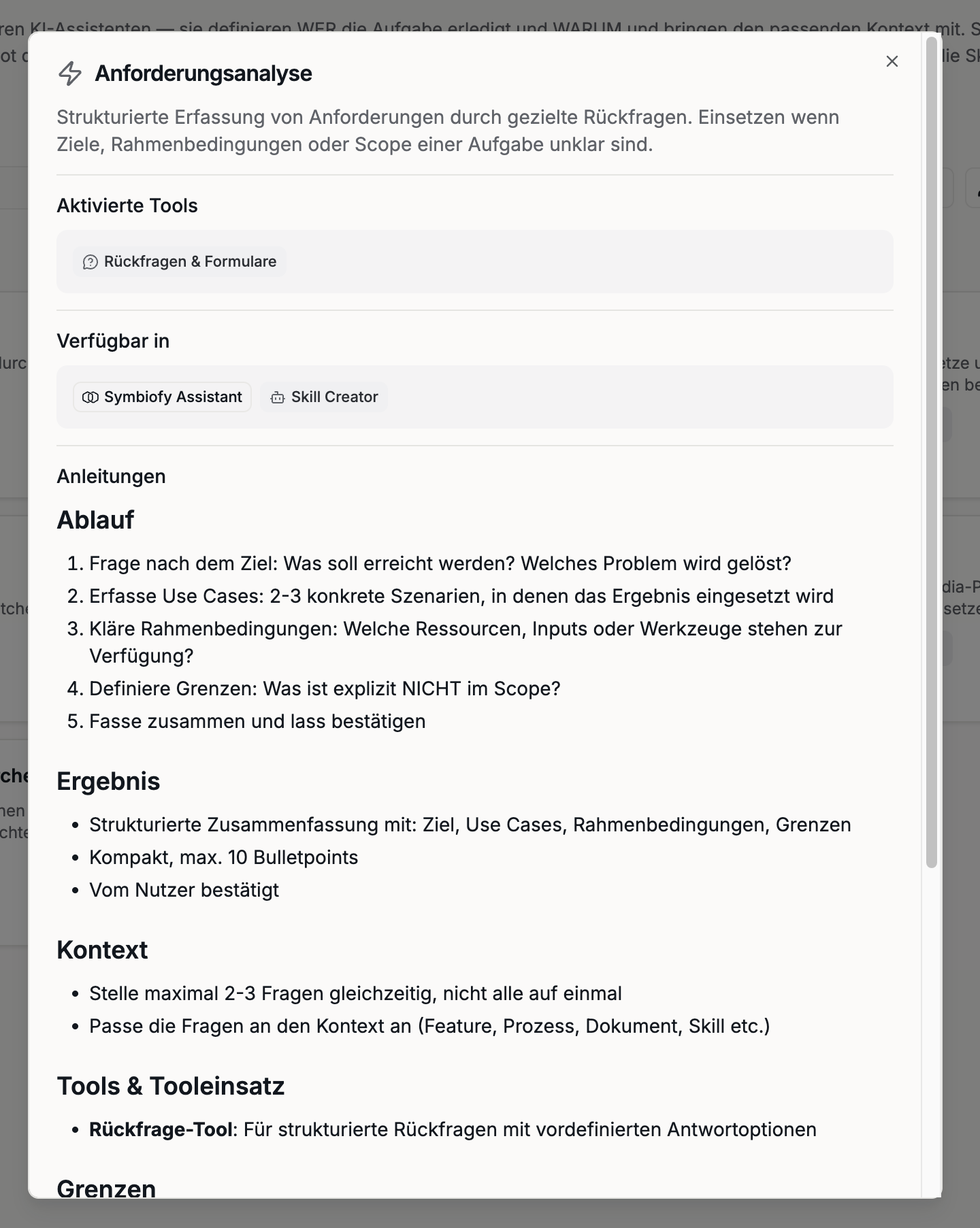 Skill-Karte mit Kategorie und Icon