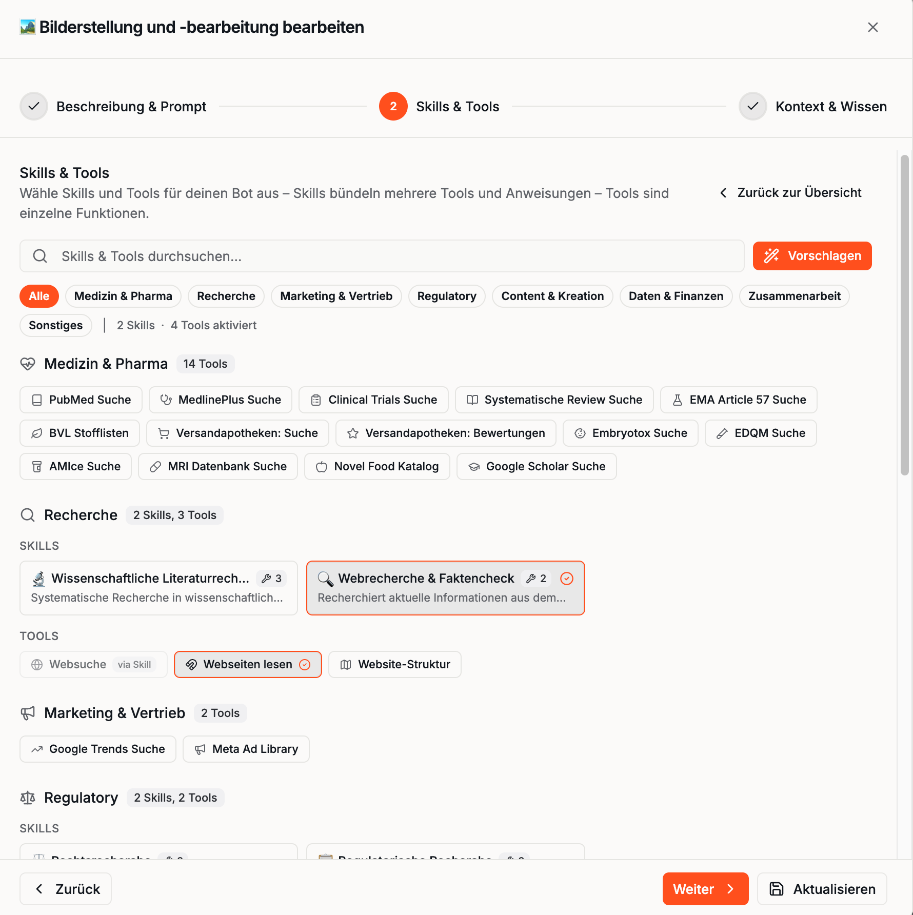 Bot Wizard Experten-Modus