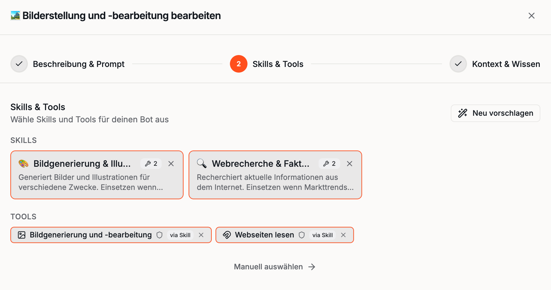Bot Wizard Übersicht
