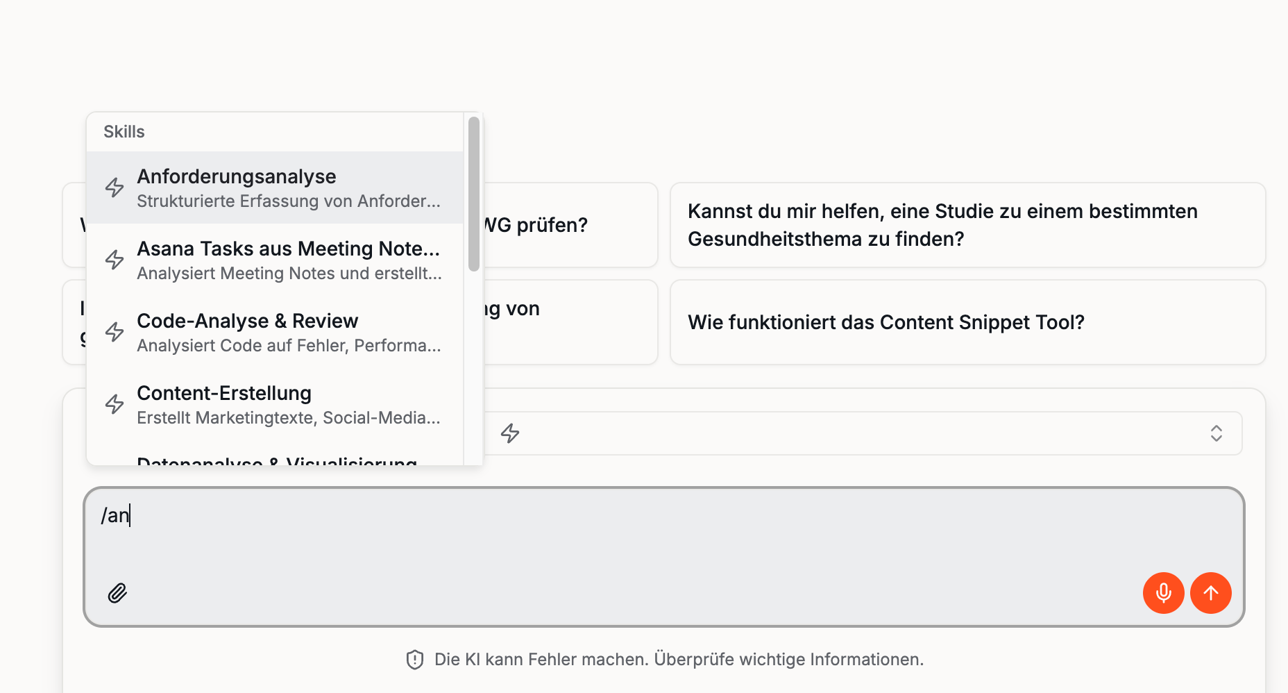 Slash Command Popover